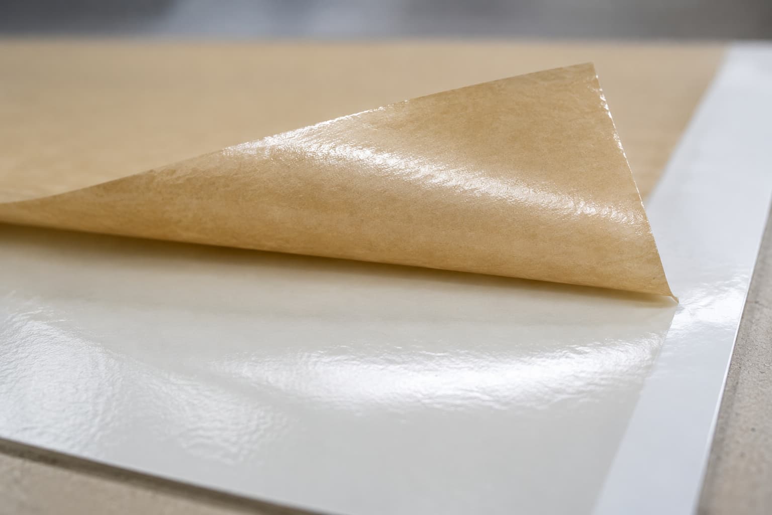 Close-up of silicone-coated release paper surface used for industrial manufacturing applications.
